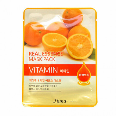 Juno Маска тканевая с витаминами Real essence mask pack vitamin 25 мл — Makeup market