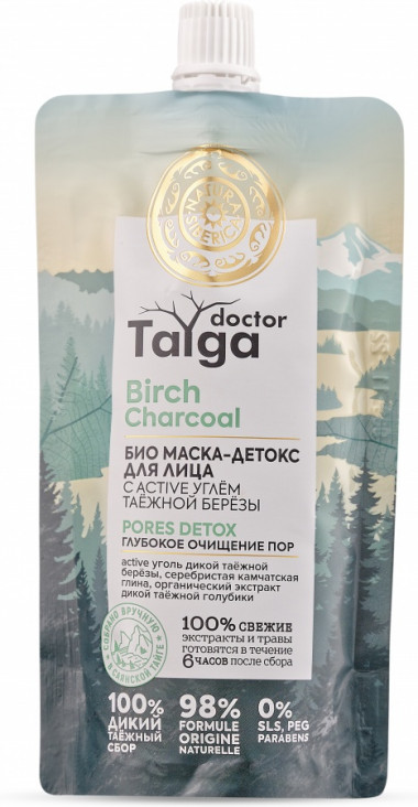 Натура Сиберика Doctor Taiga для лица Маска-детокс Био глубокое очищение пор 100 мл — Makeup market