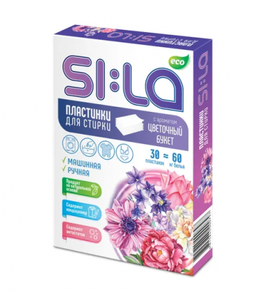 SI:LA Пластинки для стирки Eco с ароматом Цветочный Букет 30 шт — Makeup market