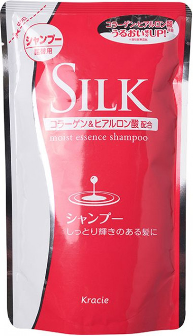 Kracie Silk Шампунь увлажняющий для волос с природным коллагеном 350 мл Сменная упаковка — Makeup market