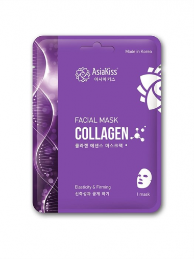 AsiaKiss Маска тканевая для лица с коллагеном Collagen essence facial mask 25 г — Makeup market