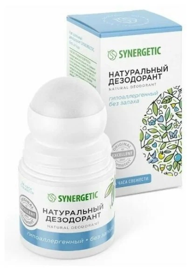 Synergetic Дезодорант-ролик натуральный без запаха 50 мл — Makeup market