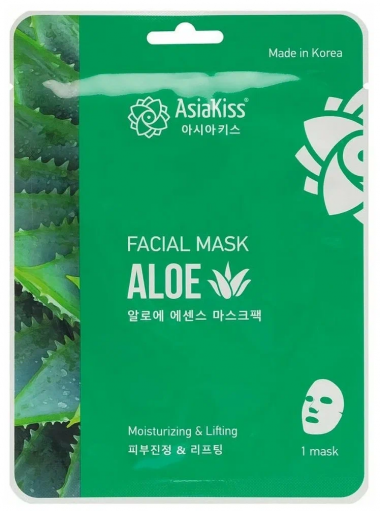 AsiaKiss Маска тканевая для лица с экстрактом алое Aloe essence facial mask 25 г — Makeup market