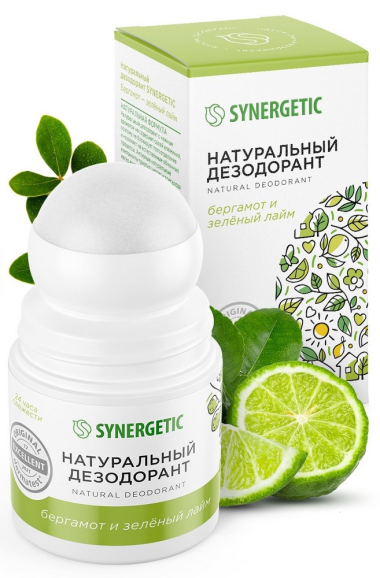 Synergetic Дезодорант-ролик натуральный бергамот и зеленый чай 50 мл — Makeup market