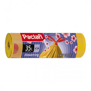 Paclan пакеты для мусора Drawstring Aroma с тесьмой 35 л 53 см х 60 см 14 шт — Makeup market