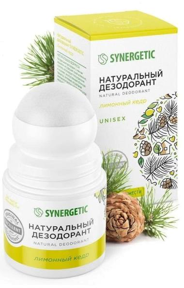 Synergetic Дезодорант-ролик натуральный лимонный кедр 50 мл — Makeup market