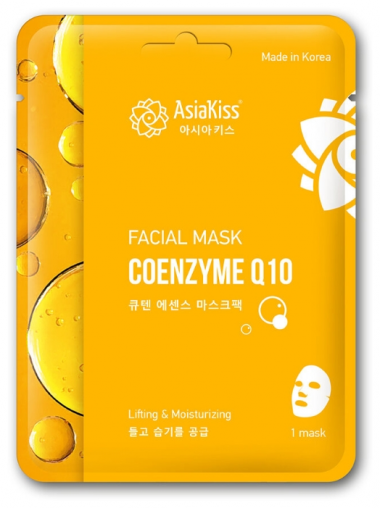 AsiaKiss Маска тканевая для лица c коэнзимом Q10 Q10 essence facial mask 25 г — Makeup market