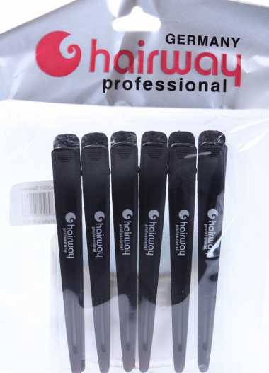 Hairway Зажим карбоновый 100 мм 6 штук в упаковке — Makeup market