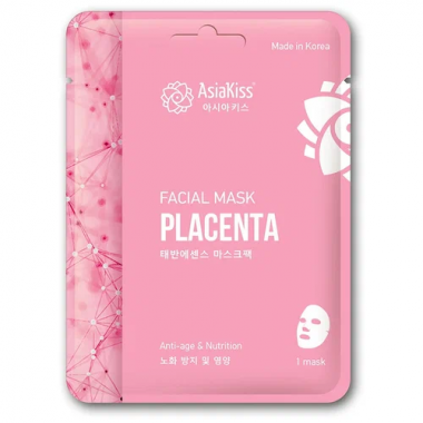 AsiaKiss Маска тканевая для лица с экстрактом плаценты Placental essence facial mask 25 г — Makeup market