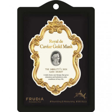 Frudia Тканевая лифтинг-маска с икрой пептидами и скваленом Royal de Caviar Gold Mask 1 шт — Makeup market