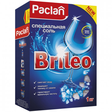 Paclan Brileo Специальная соль для посудомоечных машин 1 кг — Makeup market