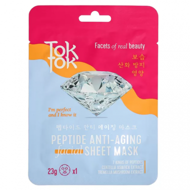 TokTok Маска тканевая для лица с пептидами Peptide anti-aging facial sheet mask 23 мл — Makeup market