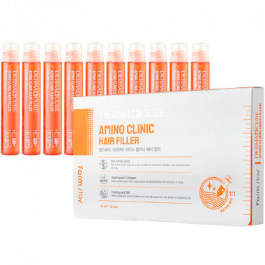 FarmStay Филлер для волос с аминокислотами Derma сube amino clinic hair filler 13 мл 10 шт — Makeup market