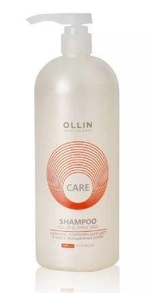 Ollin CARE Шампунь, сохраняющий цвет и блеск окрашенных волос 1000мл — Makeup market