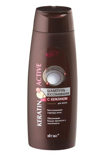 Витэкс KERATIN ACTIVE Шампунь-восстановление с кератином для волос 400мл — Makeup market