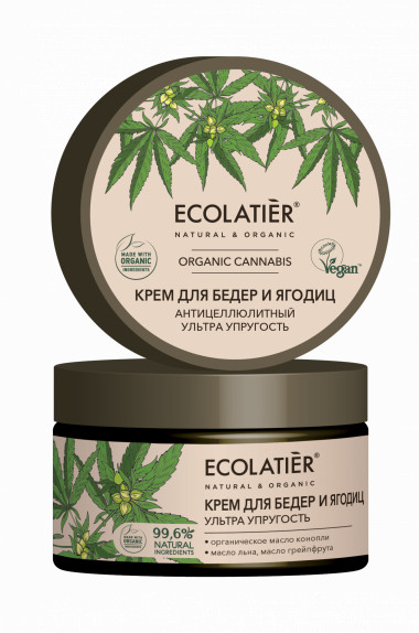 Ecolab Ecolatier Organic Farm GREEN &quot;CANNABIS Oil&quot; Крем для бедер и ягодиц Антицеллюлитный ультра-упругость 250 мл — Makeup market