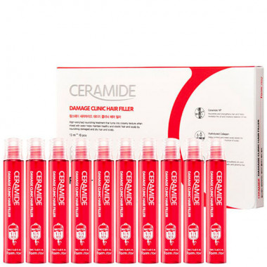 FarmStay Филлер для волос с керамидами Ceramide damage clinic hair filler 13 мл 10 шт — Makeup market