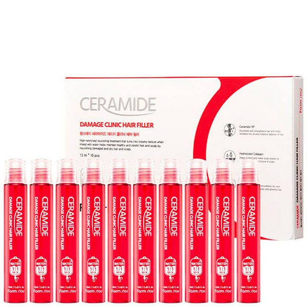 FarmStay Филлер для волос с керамидами Ceramide damage clinic hair filler 13 мл 10 шт фото 1 — Makeup market