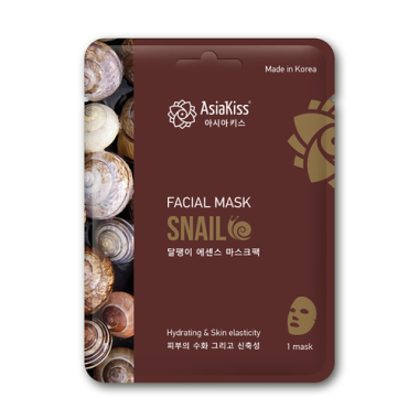 AsiaKiss Маска тканевая для лица с экстрактом слизи улитки Snail essence facial mask 25 г — Makeup market