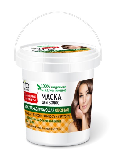Фитокосметик Народные рецепты Маска для волос Восстанавливающая Овсяная 155 мл — Makeup market