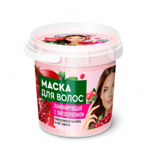 Фитокосметик Народные Рецепты Organic Маска для волос ламинирующая с фитокератином банка 155 мл — Makeup market