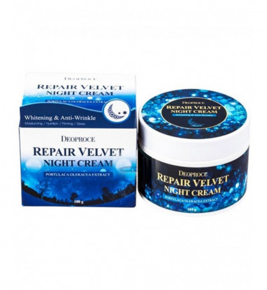 Deoproce Крем для лица ночной восстанавливающий Moisture repair velvet night cream 100 гр — Makeup market