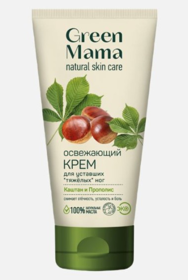 Green Mama Формула Тайги Крем освежающий для уставших тяжелых ног Каштан и Прополис 170 мл — Makeup market