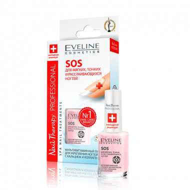 Eveline SOS для хрупких и ломких ногтей Са и коллаген 12 мл — Makeup market