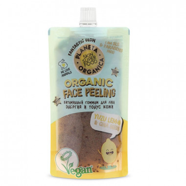 Planeta Organica Skin Super Food Гоммаж для лица Витаминный Yuzu lemon&amp;basil seeds 100 мл — Makeup market