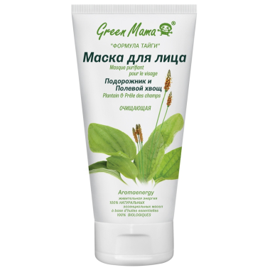Green Mama Формула Тайги Маска для лица очищающая Подорожник и полевой хвощ 170 мл — Makeup market