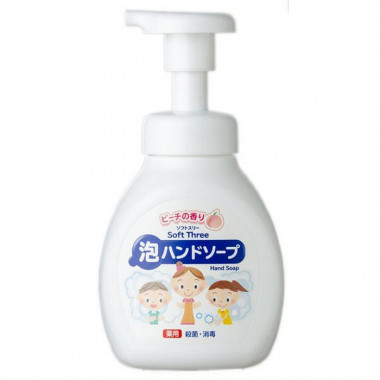 Mitsuei Soft Three Нежное пенное мыло для рук с ароматом персика антисептическое 250 мл — Makeup market