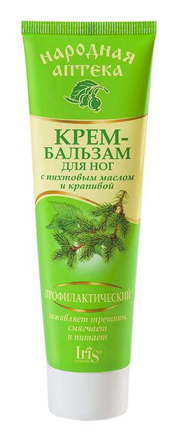 Iris Народная аптека Крем для ног Пихтовое масло крапива профилактический 100 мл — Makeup market