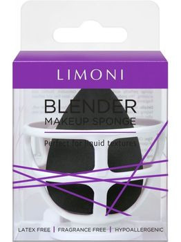 Limoni Спонж для макияжа в наборе с корзинкой "Blender Makeup Sponge" Черный фото 1 — Makeup market